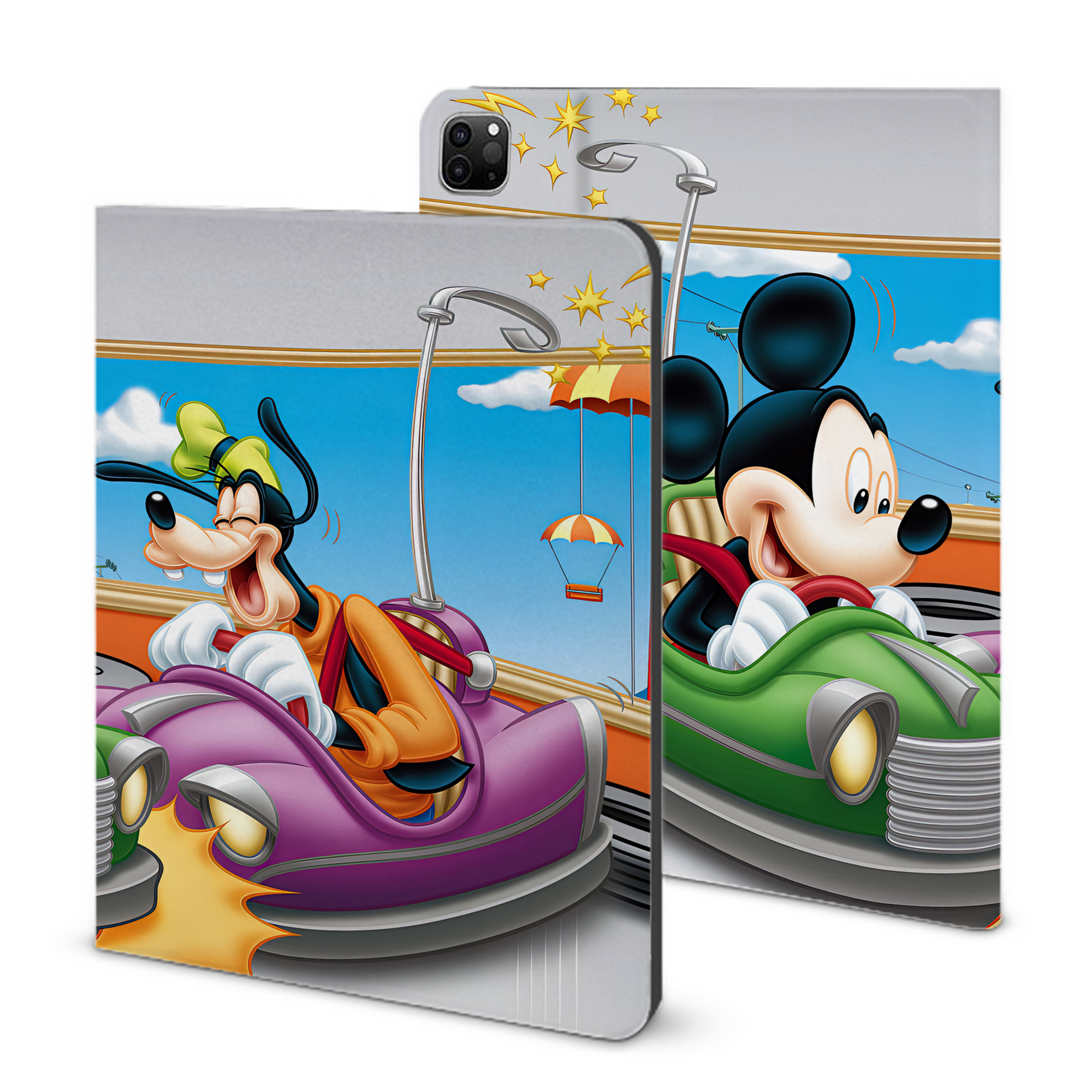 （画像用） ミッキーマウス Mickey Mouse IPad ケース ブック型 PUレザー TPU 耐衝撃 軽量 薄型 ペン収納なし 全面保護 IPad 各モデル対応
